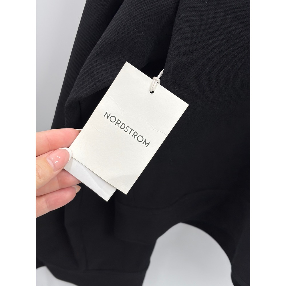 Nordstrom Women Black Cropped Utility Jacket Epaulet Button Front Large - Picture 4 of 7
